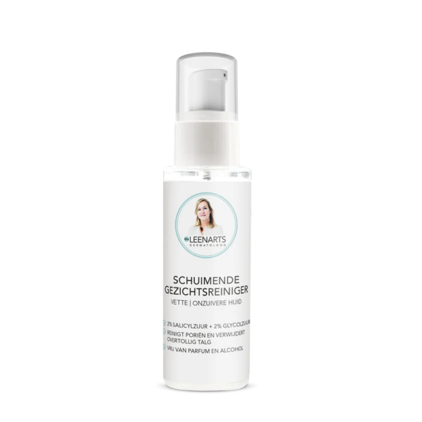 Schuimende Gezichtsreiniger (100 ml) | Drs Leenarts | Gezichtsreiniger met 2% salicylzuur (BHA) en 2% glycolzuur (AHA, alpha hydroxy zuur). Zonder parfum en alcohol