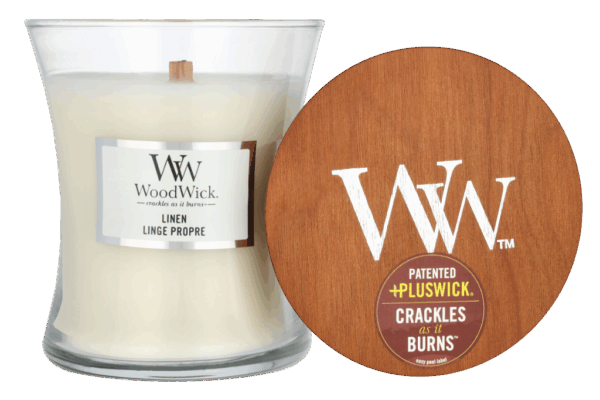 Woodwick Linen Medium Hourglass Candle 0