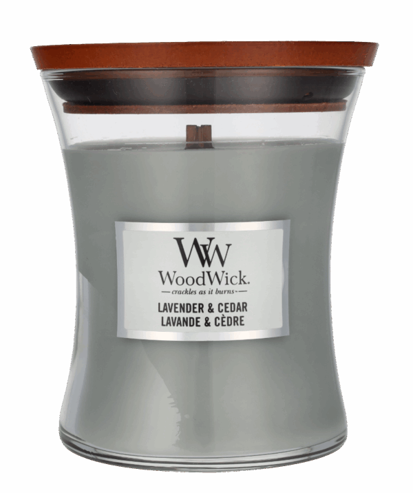 Woodwick Lavender & Cedar Medium Hourglass Candle 0