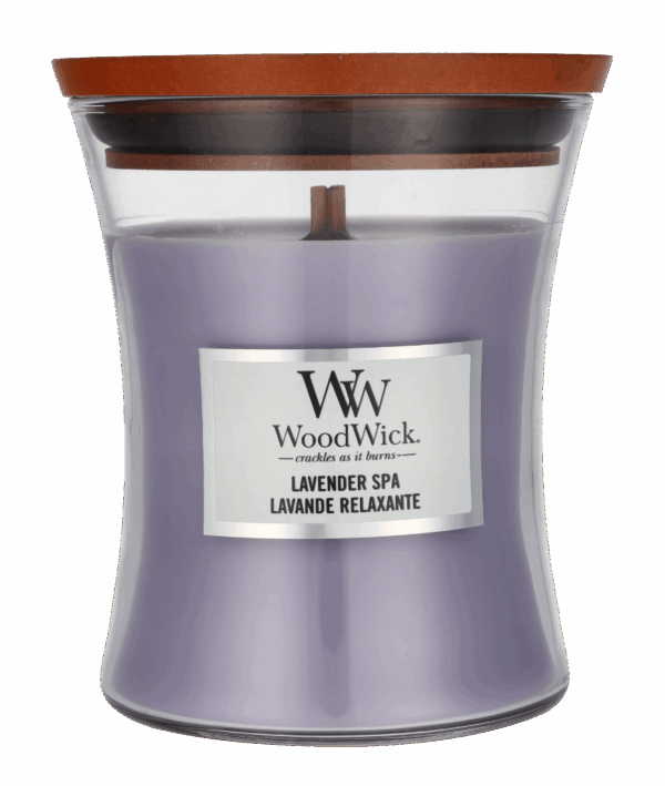 Woodwick Lavender Spa Medium Hourglass Candle 0