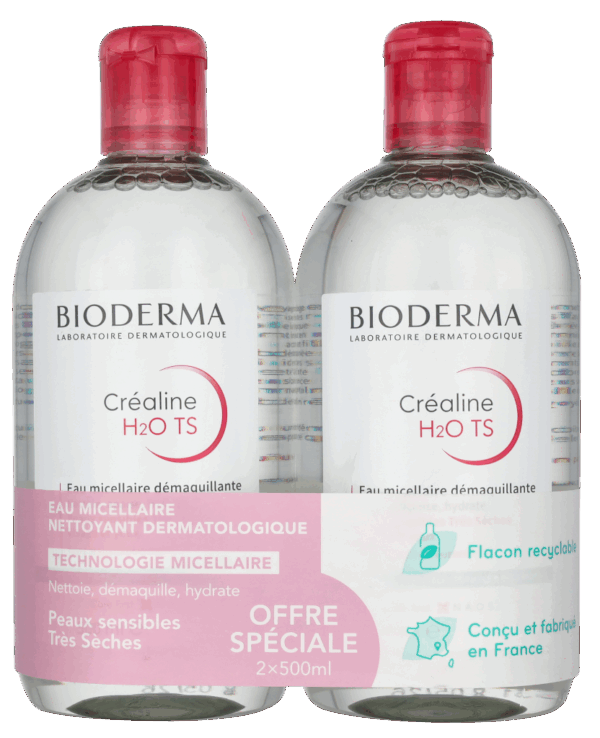 Bioderma Crealine Ts H2O Solution Micellaire Duo Pack 1000 ml