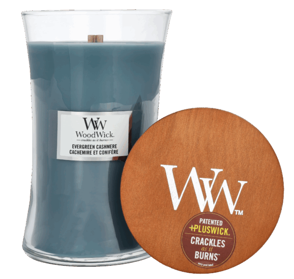 Woodwick Evergreen Cashmere Large Hourglass Candle 0