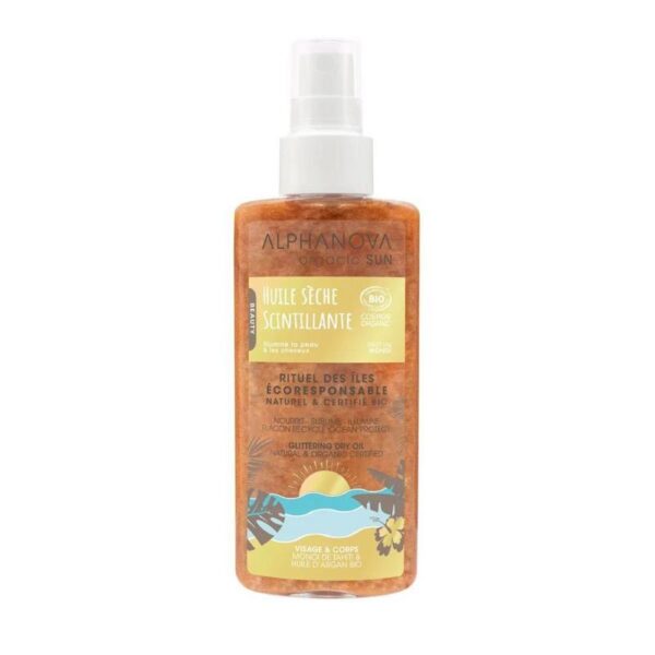 Alphanova Sun Sun dry oil spray glitter vegan