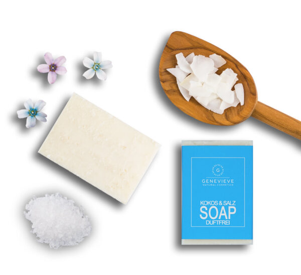 Genevieve Kokos- en Zoutzeep Bar zonder parfum 100gr