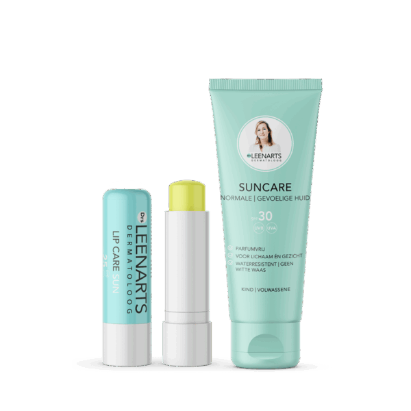 Zon pocket pakket (2 producten) | Drs Leenarts | Pocketsize zonbescherming. Met zonnebrandcrème en lippenbalsem. Parfumvrij. Voor kind en volwassene